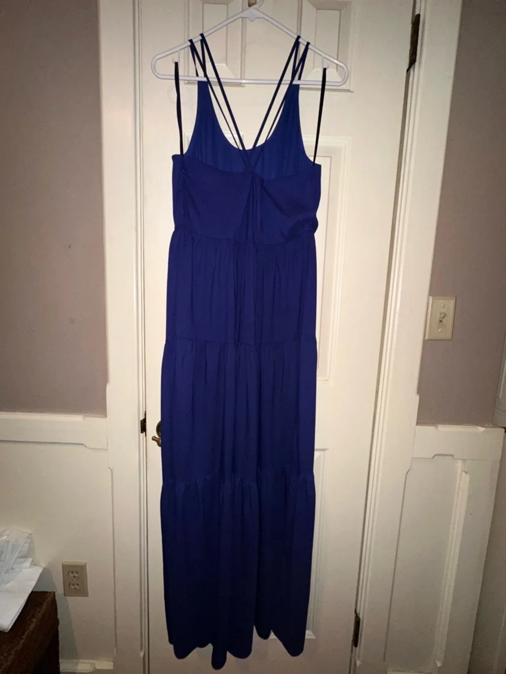 LOFT Royal Blue Tiered Maxi Dress with Double Straps - Picture 2 of 2